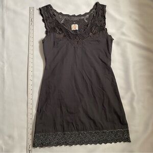 Free People Gray Mini Beaded Shift Tribal Embroidered Dress XS